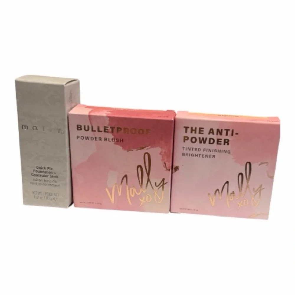 Mally Beauty Makeup Bundle Anti-Powder concealer Stick Blush Robust Rose New